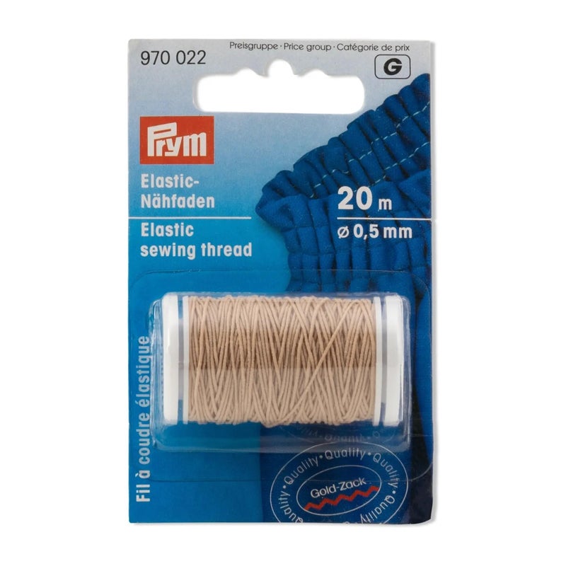 Prym Elastic Sewing Thread, Sand, 22 YD (20 M) - Image 1